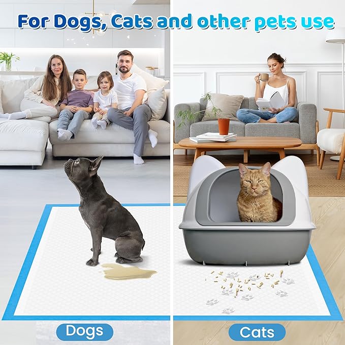 Upgrade Leak-Proof Pet Training and Puppy Pads, Jumbo Pee Pads for Dogs with Thicken Polymer Heavy Absorbency, Quick Dry Disposable Pee Pads for Cats Dogs (100, Regular 30''x36'')
