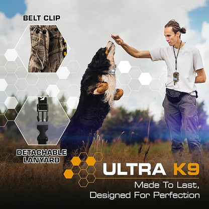 INVIROX Dog Shock Collar [Ultra K9] 124 Training Levels, 4 Powerful Modes with Night-Light and ¾ Mile Range 100% Safe Dog Training Collar for Large Dogs IP67 Waterproof (X2 Camouflage)