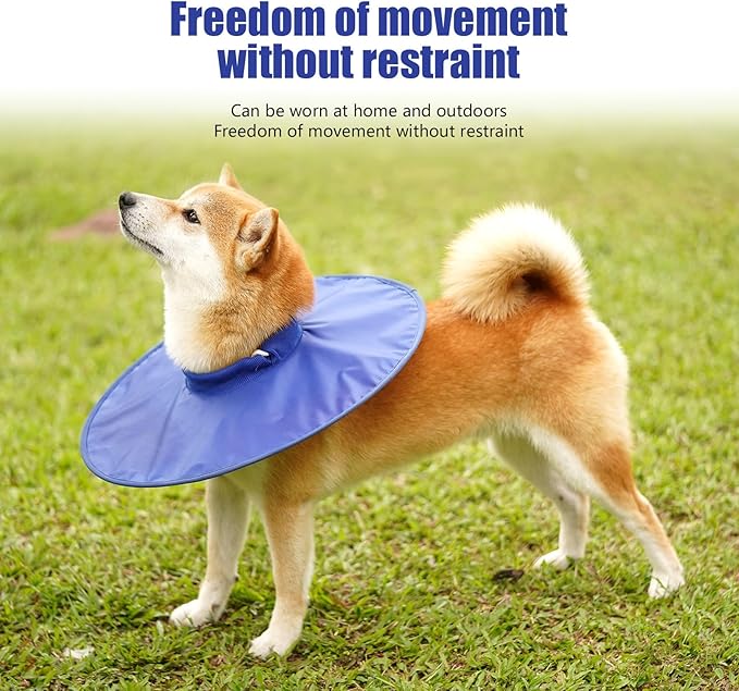 Dog Recovery Collar,Dog Soft Cone Collar Alternative After Surgery,Adjustable,Breathable E Collar for Large/Medium/Small Dogs Cats Blue XL