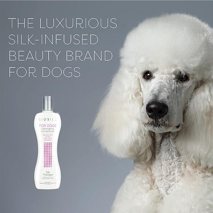 BioSilk for Dogs Silk Therapy Dog Detangling Conditioner, Dog Coat Conditioner to Help Smooth Knots and Tangles and Support Soft Manageable Coats during Routine Grooming, 12 Fl Oz - 6 Pack