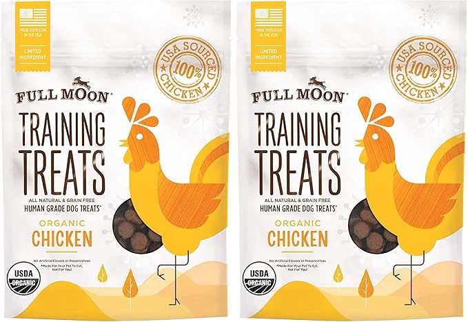 Full Moon USDA Organic Chicken Training_Treats Healthy All Natural Dog Treats Human Grade_Treats, 6 Ounce,175 Count (Pack of 2)