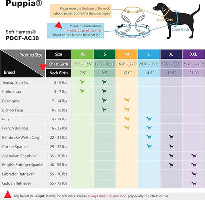 Puppia Soft Dog Harness No Choke Over-The-Head Triple Layered Breathable Mesh Adjustable Chest Belt and Quick-Release Buckle, Beige, Small (Pack of 2)