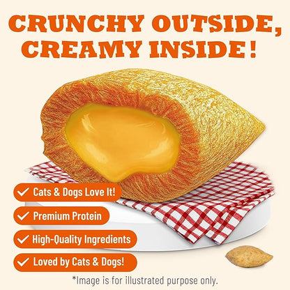 13.05oz Pumpkin Treats for Cat& Dog with Egg Yolk Creamy Core - Crunchy& Soft Cat Treats for Indoor Cats for Skin &Coat, Gut Health with Kitten Training Snacks