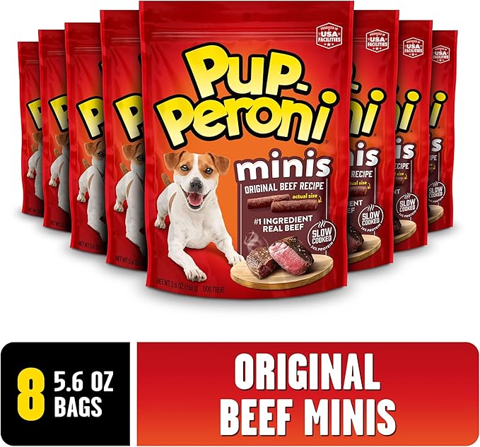 Pup-Peroni Minis Original Beef Recipe Dog Treats, 5.6 Oz. Bag, (Pack of 8)