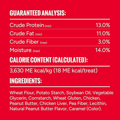 Good 'n' Tasty Triple Flavor Stacks with Peanut Butter, 3.5 Ounces, Bite Sized Snacks for Dogs with Premium Chicken and Real Peanut Butter (Pack of 2)