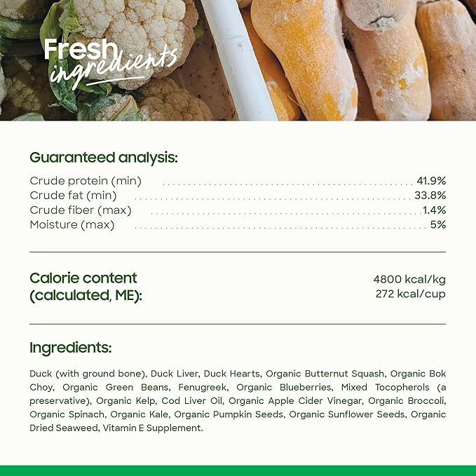 smallbatch Pets Freeze-Dried Raw Dog Food – Duck Recipe – 7oz Small Bites – Grain Free, High Protein, Complete Meal or Topper – Made in USA with Organic Produce & Humanely Raised Duck