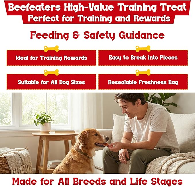 Beefeaters Chicken Jerky Strips for Dogs 9oz, 100% Real Chicken Breast, Oven-Baked, Grain-Free Dog Treats for Training & Rewards, High Protein, Low Fat, Resealable Bag, Allergy-Friendly