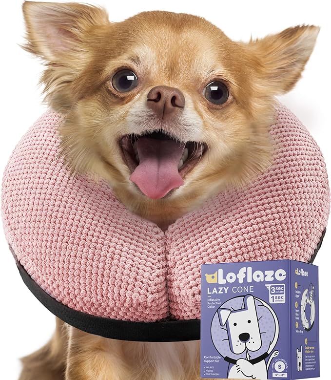 Loflaze Soft Inflatable Dog Cone for Large Medium Small Dogs Cats - Neck Donut, E Collar Alternatives for Recovery