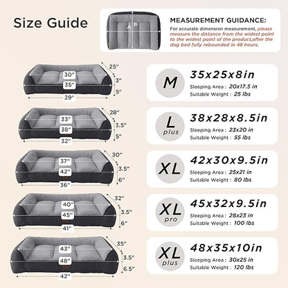 Bedsure SupportMax™ XL Plus Orthopedic Dog Beds Large Sized Dog - As Seen on TV Extra Thick Supportive Dogs Couch with Waterproof Washable Cover, Jumbo Comfort Pet Sofa with Soft Sherpa, Green, 48"