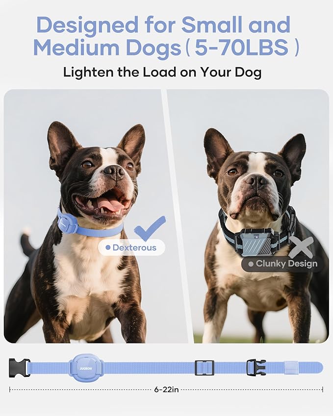Jugbow Dog Training Collar - 4200FT Remote Dog Collar with 3 Training Modes, Dog Collars for Small Dogs with Security Lock & IPX8-Waterproof, Rechargeable E-Collar for Mini Small Medium Dogs (Blue)