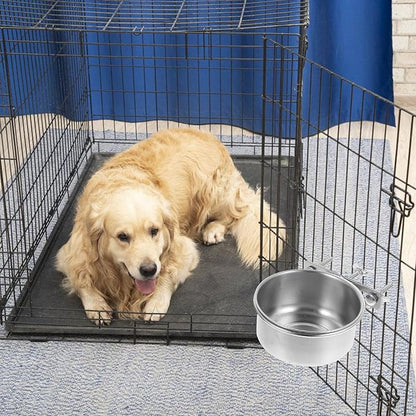 FRCOLOR 2pcs Stainless Steel Dog Bowls Large Capacity Anti-tip Food and Water Containers 10x4.5cm 12x5cm for Home Use Pet Feeding Supplies