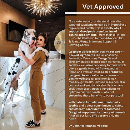 Googipet Daily Hemp Calming Chews for Dogs - Separation Anxiety Relief for Dogs, Non-Drowsy Dog Calming Chews Dog Anxiety Relief Treats with Valerian Root, & Hemp