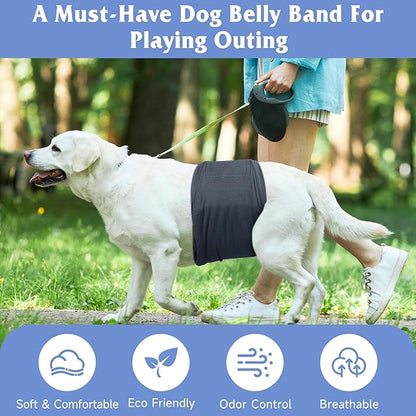 5 Pack Dog Diapers Male Reusable, Premium Belly Bands for Dogs, High Absorbing Male Dog Pee Wraps for Doggie in Incontinence or Excitable Urination Gray,Green,Brown S