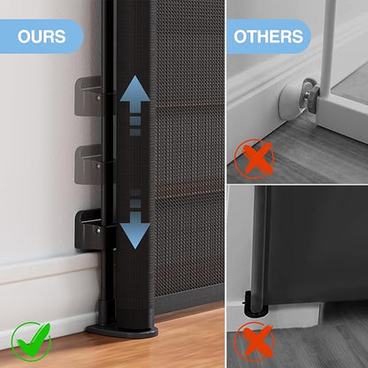 PRObebi Retractable Baby & Dog Gate - Extends to 110" Wide, 34" Tall, for Stairs, Doorways, Hallways, Outdoor, Deck, Porch