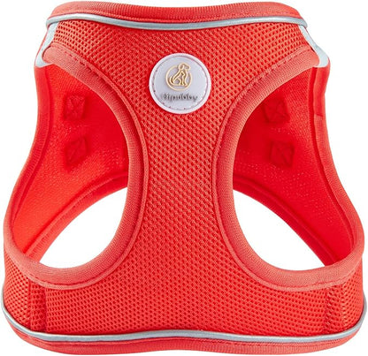 Hipubby Dog Harness and Leash Set, No Pull Soft Mesh Puppy Harness for Small Medium Dogs, Cats - Step in Reflective Breathable Lightweight Vest Harness for Walking, Training - Red, S