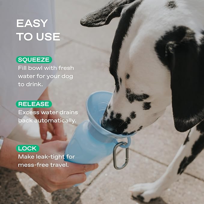Springer Dog Travel Water Bottle | As Seen on Shark Tank | Patented, Leak-Proof, Portable Water Bottle for Dogs | BPA-Free 22 oz Classic Poppy