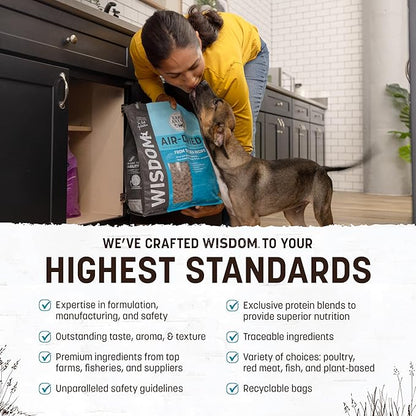 Earth Animal Wisdom Air Dried Dog Food - from the Sea Recipe Premium Natural Dry Dog Food for All Breeds & Ages - 8 Lbs Bag