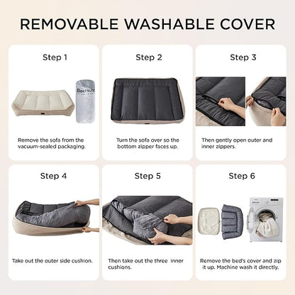 Bedsure SupportMax™ XL Plus Orthopedic Dog Beds Large Sized Dog - As Seen on TV Extra Thick Supportive Dogs Couch with Waterproof Washable Cover, Jumbo Comfort Pet Sofa with Soft Sherpa, Brown, 48"