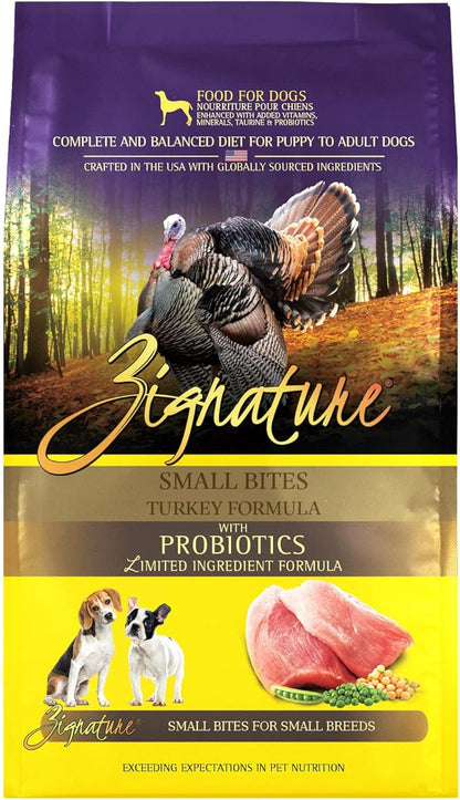 Zignature Turkey Limited Ingredient Formula Small Bites Dry Dog Food 4lb