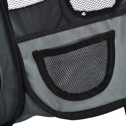 AmazonBasics Foldable Octagonal Indoor/Outdoor Portable Soft Pet Dog Playpen with Storage Pockets, Large (45 x 45 x 24 inches), Grey