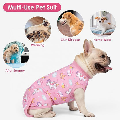cyeollo Recovery Suit for Dogs Surgery Suit Female Spay Soft Pet Onesie Bodysuit After Sugery Male Dog Neuter Pet Clothes Medium Large Dogs Surgical Recovery Shirt, Unicorn XL
