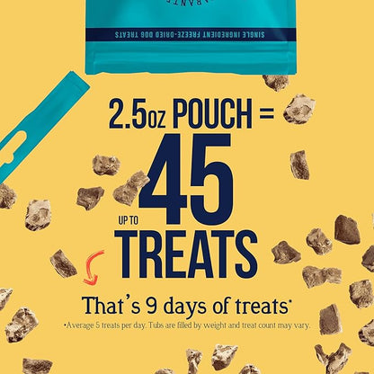 Stewart 100% Chicken Liver Dog Treats, 2.5 oz Pouch, ~45 Pieces, Freeze Dried Raw, Single Ingredient, 60% Protein Training Treats or Meal Topper, Grain Free, Gluten Free