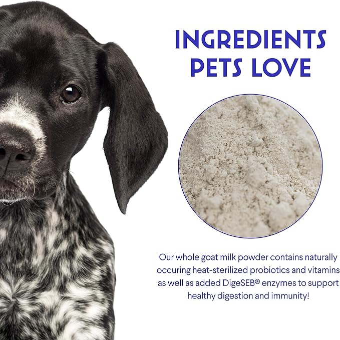 WONDER PAWS Goat Milk Powder Plus Mushroom Complex Powder - for Dog's Digestion, Immune Support, Vitality & Overall Wellness – Goat Milk 90 Scoops - Mushroom Complex 90 Scoops