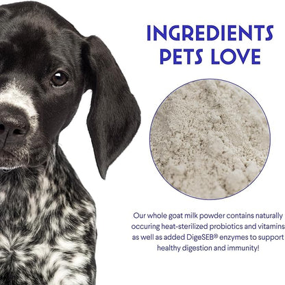 WONDER PAWS Goat Milk Powder Plus Mushroom Complex Powder - for Dog's Digestion, Immune Support, Vitality & Overall Wellness – Goat Milk 90 Scoops - Mushroom Complex 90 Scoops