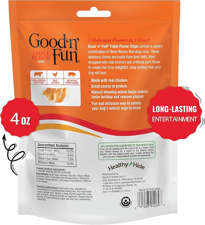 Good'n'Fun Triple Flavor Rawhide Chips with Real Chicken