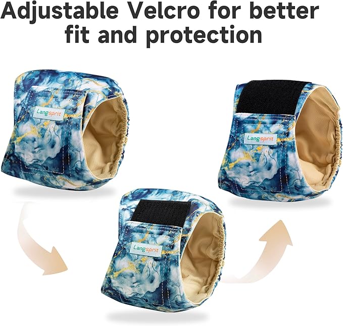Male Dogs Diapers Belly Bands(4Pack), Washable Reusable Male Boy Doggy Wraps Panties for Doggie Puppy Pooping Potty Training Incontinence Marking Pañal para Perro Tie Dye Large