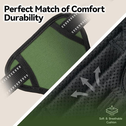 PHOEPET No Pull Dog Harness with Handle Front & Back Clip, Easy on Lockable Snap Buckle at Neck, Adjustable Reflective Vest with Handle for Small Medium Large Dogs (XL, Misty Green)