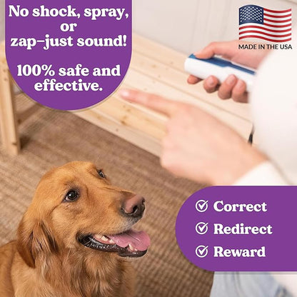 Doggie Don’t Anti Barking Device for Dogs - No Shock Bark Control & Dog Bark Deterrent - Humane Audible Dog Training Tool for Reactive Dogs, Stop Barking, Jumping & Leash Aggression - Rechargeable