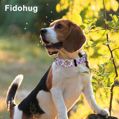 Reflective Martingale Collar for Dogs with Quick Release Buckle Cute Girl Female Flower Dog Collars (Lavender Floral, Medium)
