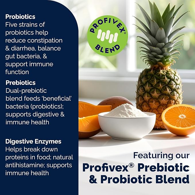 Vetnique Glandex Daily Probiotics for Dogs with Prebiotics to Support Gut Health, Diarrhea with Fiber and Digestive Enzymes, Dog Probiotic Powder (8.5oz Powder, Pork Powder)