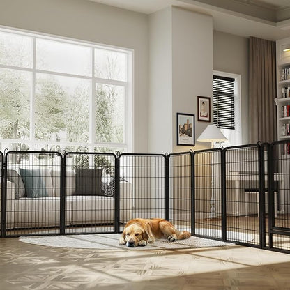 Yaheetech Dog Playpen Outdoor, 40 inch 32 Panels Dog Pen Indoor Heavy Duty Puppy Exercise Pen Metal Pet Fence for RV Camping/Yard/Garden