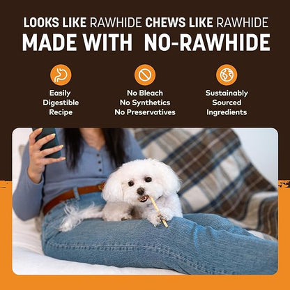 Earth Animal No Hide Stix - Long Lasting Rawhide Free Small Dog Chews Sticks, Chicken - 80 Count Extra Value Pack