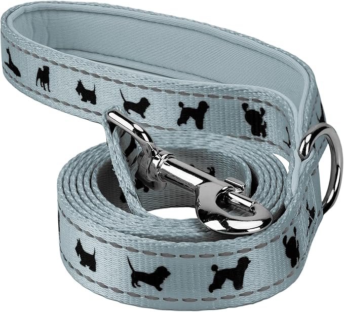 EcoBark Dog Leash - Soft & Reflective Comfort Leash with Padded Handle - Soft, Strong, &Durable for Small, Medium or Large Dogs (Gray)