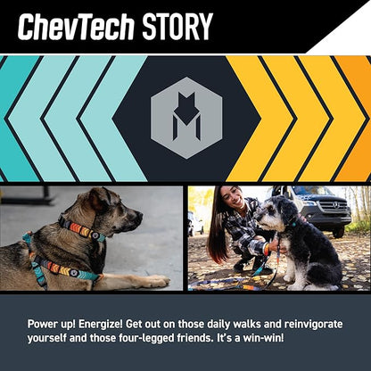 Wolfgang Heavy Duty Martingale Dog Collar with Quick Release Nylon Buckle for Walking & Training, ChevTech Print, Medium