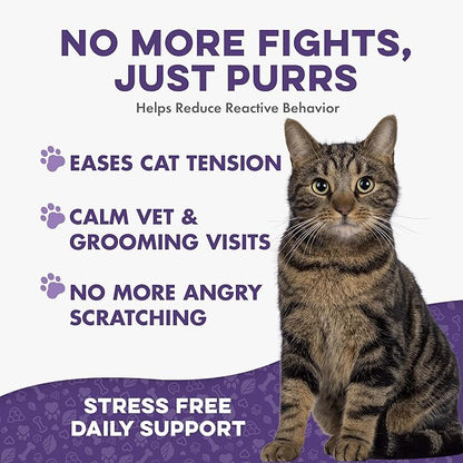 Anti Aggression for Cats Calming Remedy, A Natural Diffuser and Cat Calming Aid for Stress, Spiteful Spraying, Scratching & Territorial Behavior, Non-Drowsy, 400 Odorless, Tasteless Pills