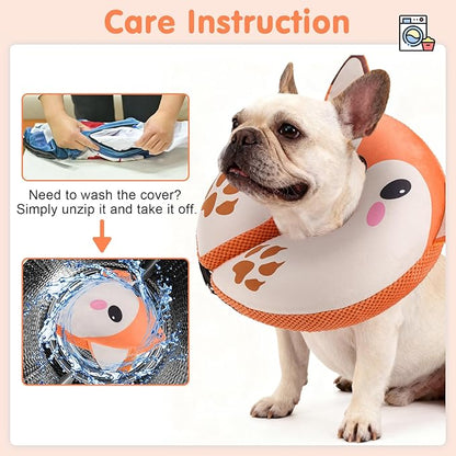 BEAUTYZOO Inflatable Dog Cone Collar Alternative After Surgery, Soft Donut Recovery E-Collar for Large & XL Dogs Girls Boys, Adjustable Pet Neck Cone to Stop Licking Wounds, XL
