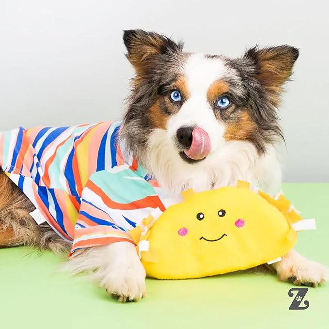 ZippyPaws NomNomz - Dog Squeaky Toys to Keep Them Busy, Funny Food Plush for Small & Medium Dogs, Cute Stuffed Puppy Toy, Pet Products, Gift for Dogs of All Breeds, Soft and Cuddly - Taco