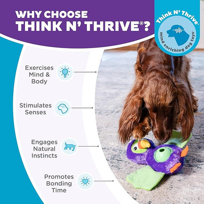 Outward Hound by Nina Ottosson Hide-Ablez Plush Dog Puzzle with Treat Ball, Toucan, Multicolored