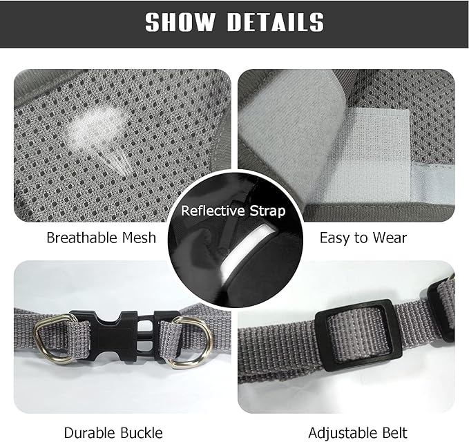 FEimaX Dog Harness and Leash Set for Walking, Soft Mesh Adjustable Easy Control Lightweight Cat Vest Harnesses with Reflective Strips, Escape Proof Small Dogs Cats Vests