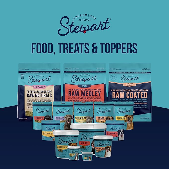 Stewart 100% Beef Liver Dog Treats, 4 oz Tub, ~90 Pieces, Freeze Dried Raw, Single Ingredient, 50% Protein Training Treats or Meal Topper, Grain Free, Gluten Free