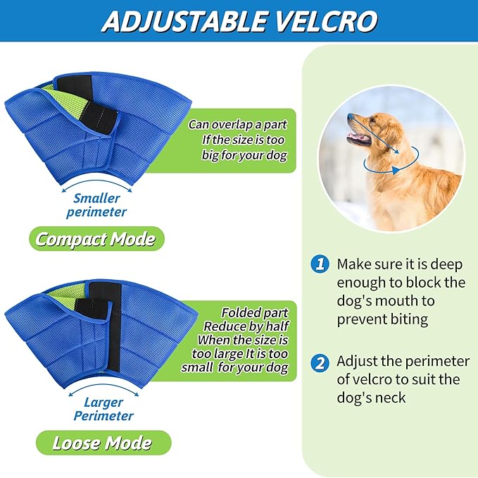 Soothing Recovery Cone for Dogs & Cats, Soft Anti-Lick Collar for Post-Surgery Protection, Comfortable Elizabethan Cone Alternative for Spay Neuter Recovery, Adjustable Design (XL)