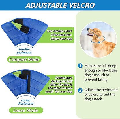 Soothing Recovery Cone for Dogs & Cats, Soft Anti-Lick Collar for Post-Surgery Protection, Comfortable Elizabethan Cone Alternative for Spay Neuter Recovery, Adjustable Design (S)