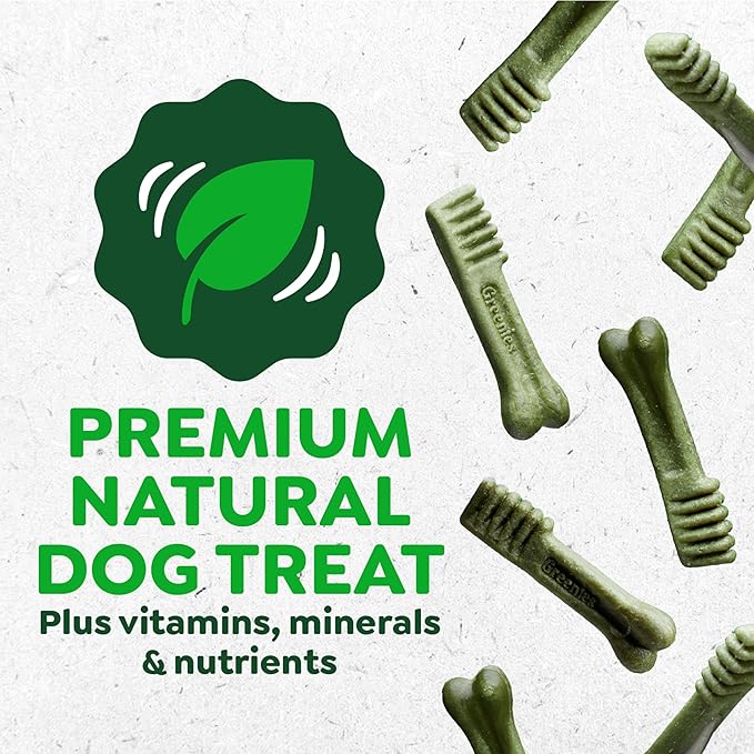 Greenies Veterinarian-Recommended Adult Natural Dental Dog Treats Regular Size, Dog Dental Chews, Original Flavor, 6 oz. Pack, 6 Count