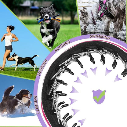 Martingale No Pull Dog Collar for Large Medium Dogs Training Walking, Heavy Duty Nylon Reflective Adjustable Anti Pull Slip Collar with Buckle M Hot Pink