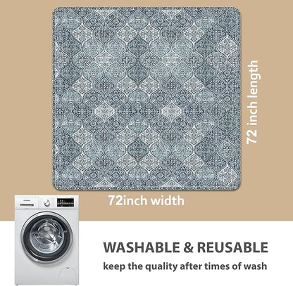 nunubaby 2PACK Washable Pee Pads for Dogs, Stylish, Non-Slip and Leak-Proof Pee Pads. Reusable Potty Pads for Dogs for Crates and Floors.(Blue/Multi, 72" x72" )