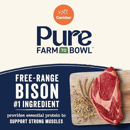 Canidae Pure Farm to Bowl Free-Range Bison & Barley Dog Food, Adult, 22lb